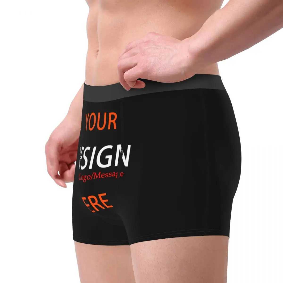 Customize your photo information underwear mens printed DIY design boxing shorts underwear soft underwear X241207