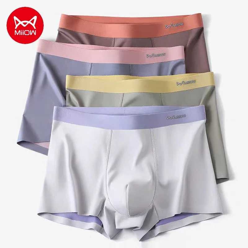 MiiOW 3-piece seamless mens underwear cotton antibacterial crotch mens underwear winter mens underwear comfortable mens boxing underwear X241207