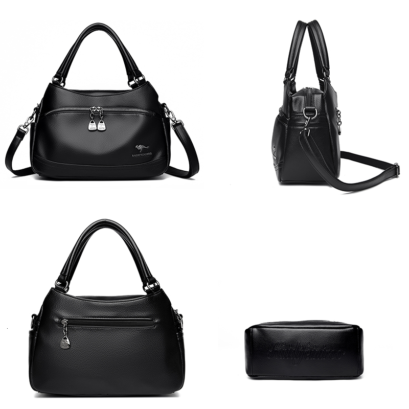 New Multi-layer Large Capacity Women's Handbag High-quality Soft Leather Women's Handbag Fashionable Retro Women's Shoulder Bag