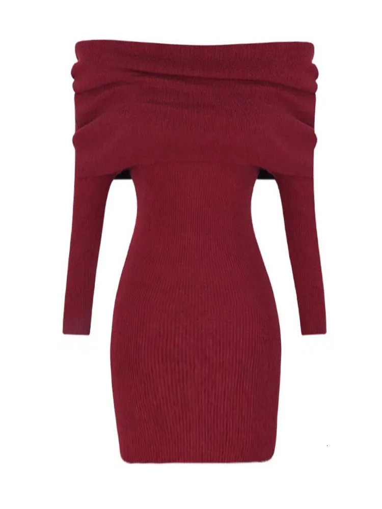 Ultra thin waist tuned solid dress with slanted collar and long sleeves fashionable Y2k aesthetic vest for women sweet elegant and chic dress 241206