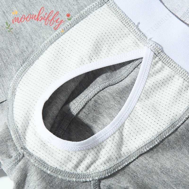 Open front underwear mens cotton sexy mens boxing shorts breathable pockets protruding underwear mens X241207