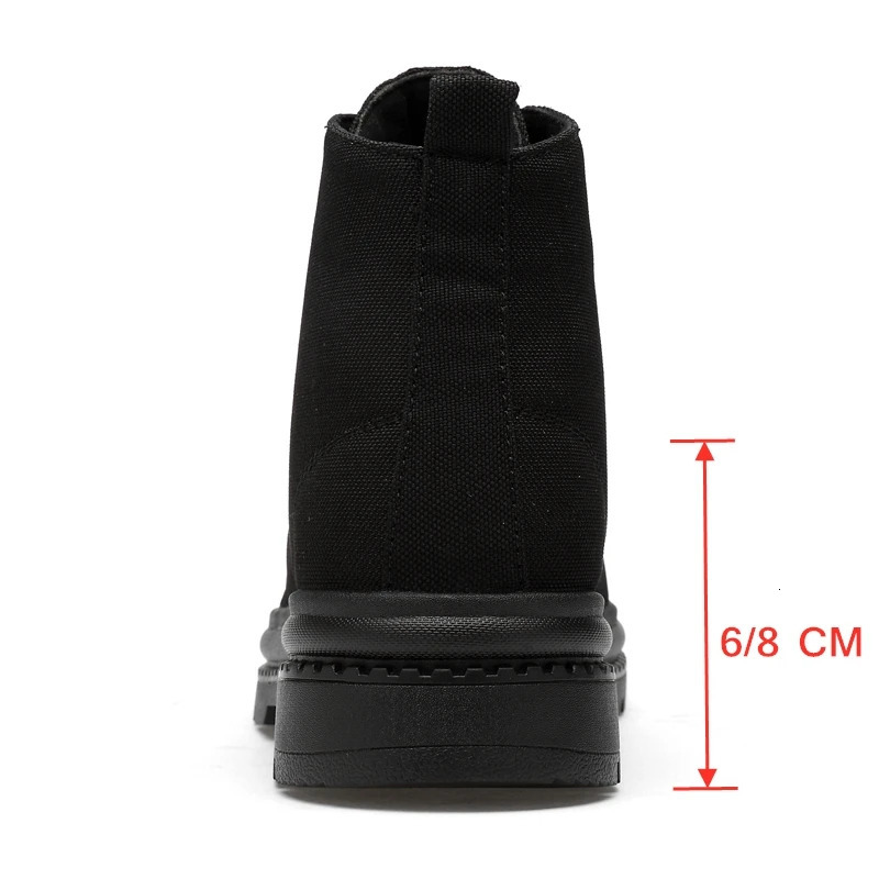 Winter mens boots elevator shoes hidden heels warm canvas mens lifting shoes 8CM 6CM casual lifting sports shoes 241206