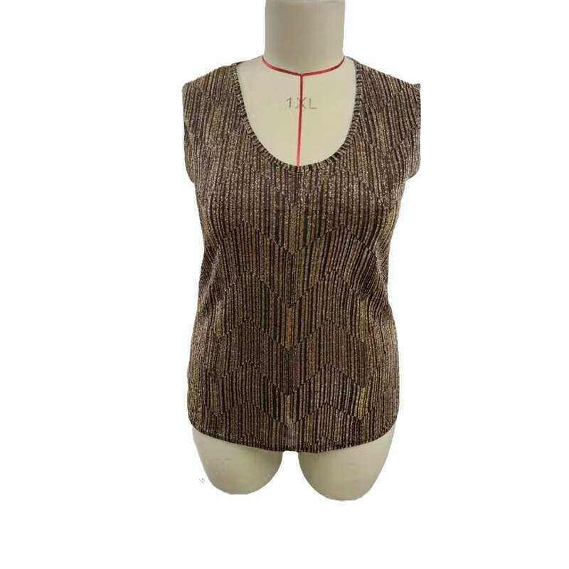 Large gold elastic vest 2024 new casual fashion trend clothing