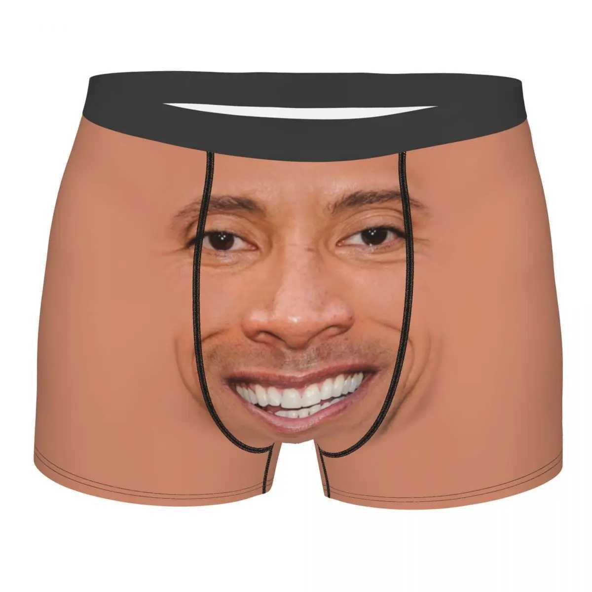 Customized Mens Cool Rock DeWayne Meme Underwear American Actor Johnson Boxer Underwear Stretch Shorts Underwear X241207