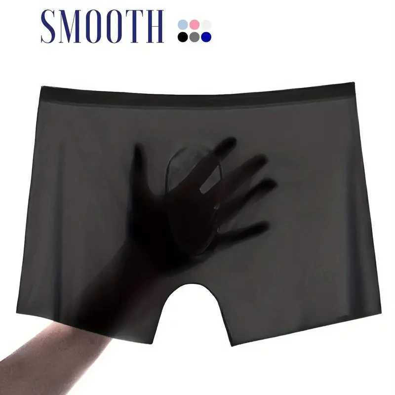 1 piece of mens boxing shorts ice silk mens underwear seamless sexy underwear mens underwear antibacterial breathable underwear X241207