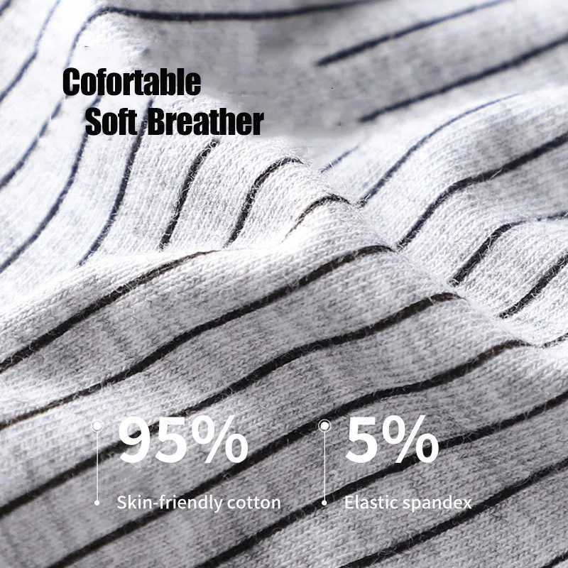 MiiOW 3/4 piece organic cotton mens underwear boxing shorts striped underwear boxing shorts antibacterial seamless underwear PLUS 5XL X241207