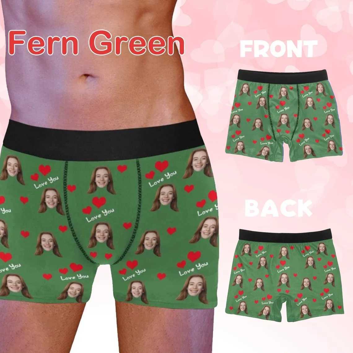 Personalized Valentines Day Gift Customized Boxer Dress with Fun Face/Photo Underwear Best Gift for Boyfriend/Husband/Wife X241207