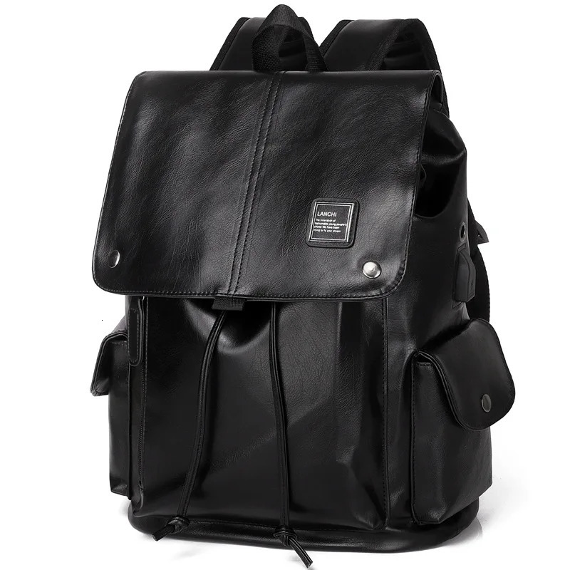 Fashion leather mens backpack business mens notebook bag Daypacks large capacity travel college backpack Rucksack 241206