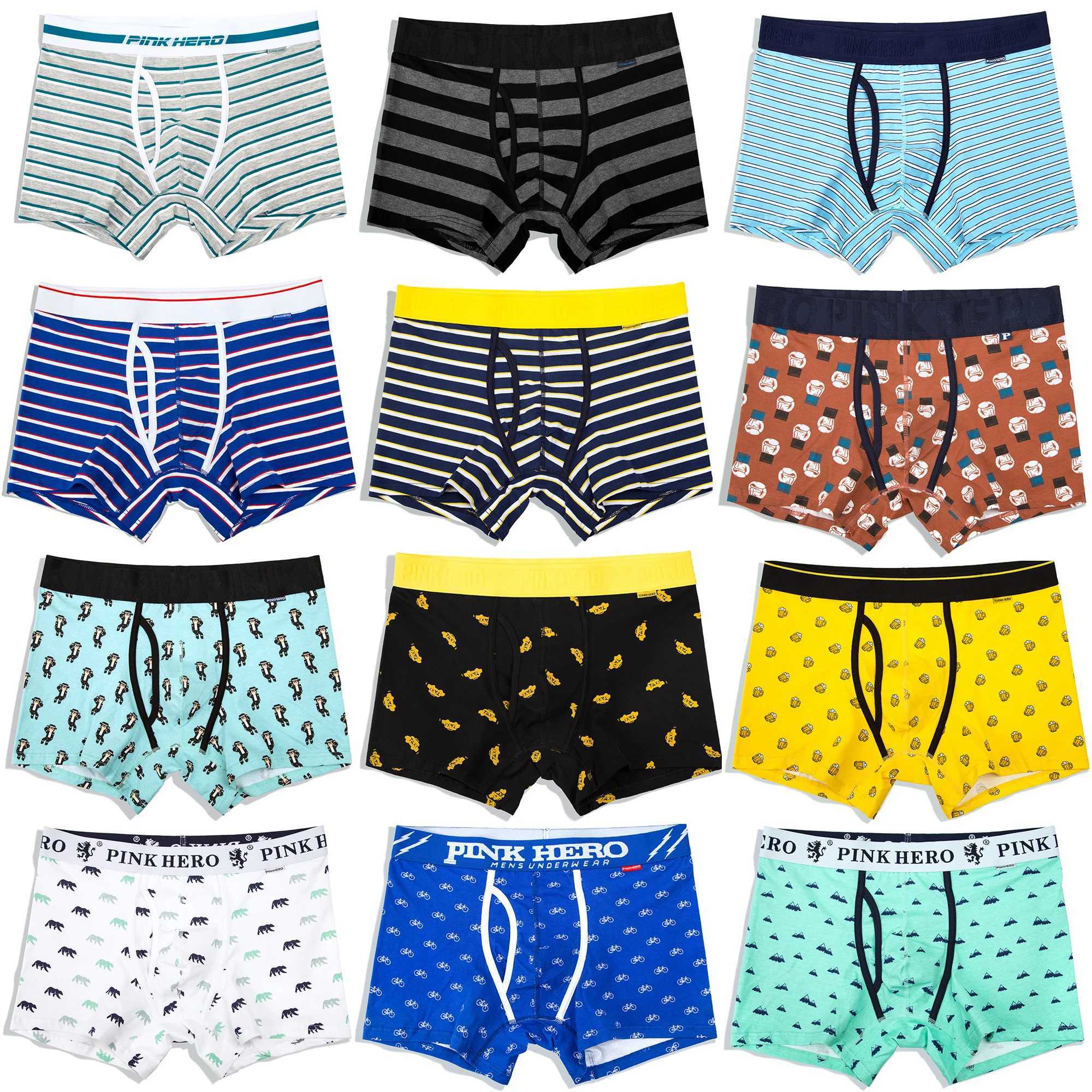Pinkhero Fashion lingerie striped mens underwear including high-quality cotton boxer underwear and mens underwear X241207