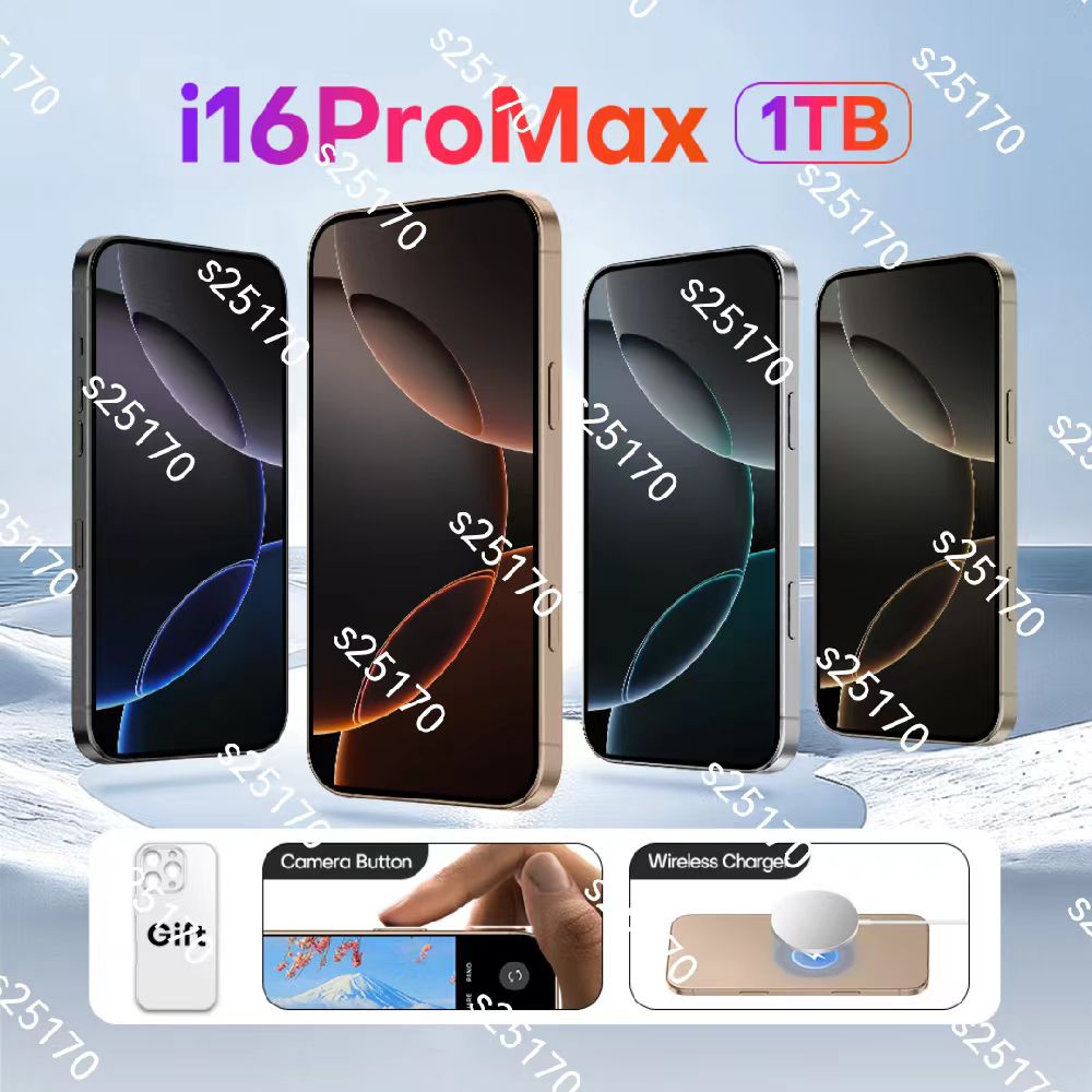 I16 Pro Max - 6.9-inch 5G Smartphone with 16GB RAM & 1TB Storage, Dual Cameras (48MP + 108MP) & Wireless Charging Feature