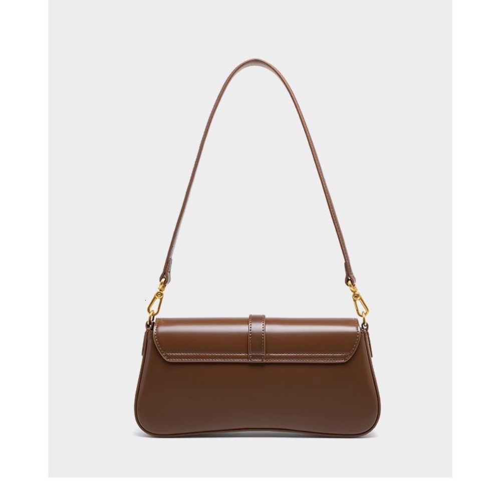 New Designer's Fashionable High-quality Retro Fashion Leather Handbag Underarm Rectangular Bag