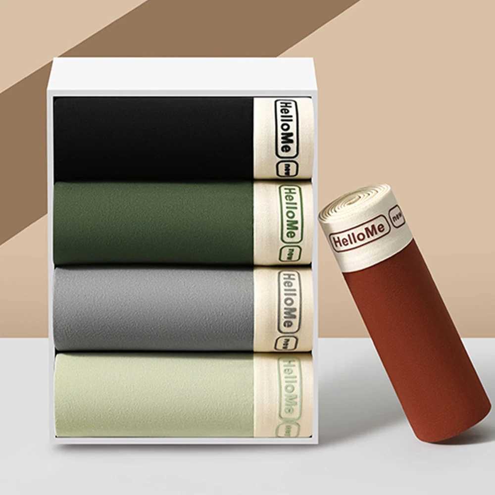 Mens underwear pure cotton mens underwear breathable boxing shorts mens boxing shorts solid color boxing shorts X241207