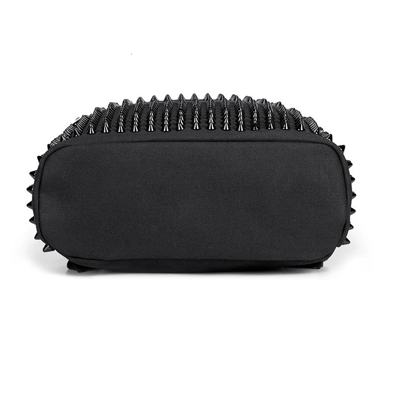 JIEROTYX Fashion Womens Backpack Rivet Black Soft Washable Leather Bag School Bag Girls Punk Bag Travel Zipper Straight Boat 241206