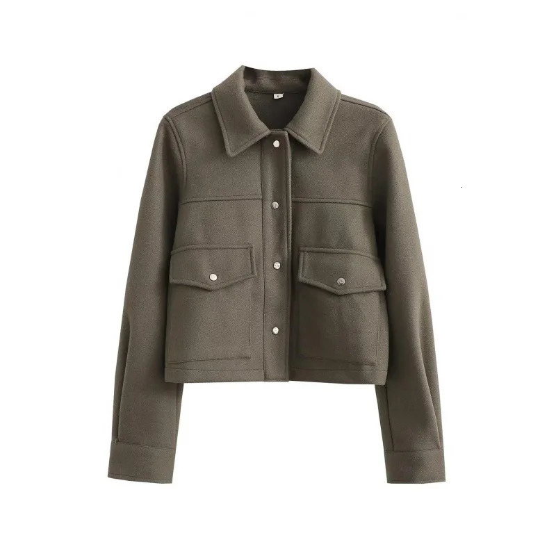 Womens Street Casual Soft Woolen Shirt Jacket Top 241202