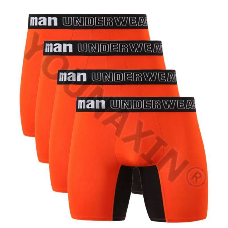 4 pieces of large-sized mens sexy underwear boxing underwear bamboo fiber knitted mens pants X241207