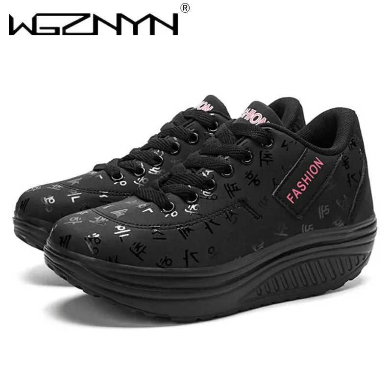 Wen Sneakers Solid Wedge Casual Sport Shoes Wan Sneakers Wen Outdoor Shoes Wan Lace-up Fem Sneakers Zapatillas Mujer Z250318