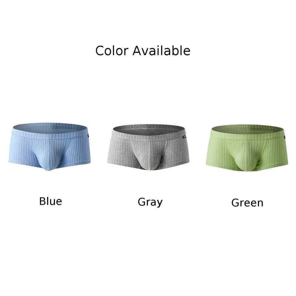 Mens rib dry soft and breathable underwear raised pockets mens underwear low waisted sportswear elastic underwear X241207