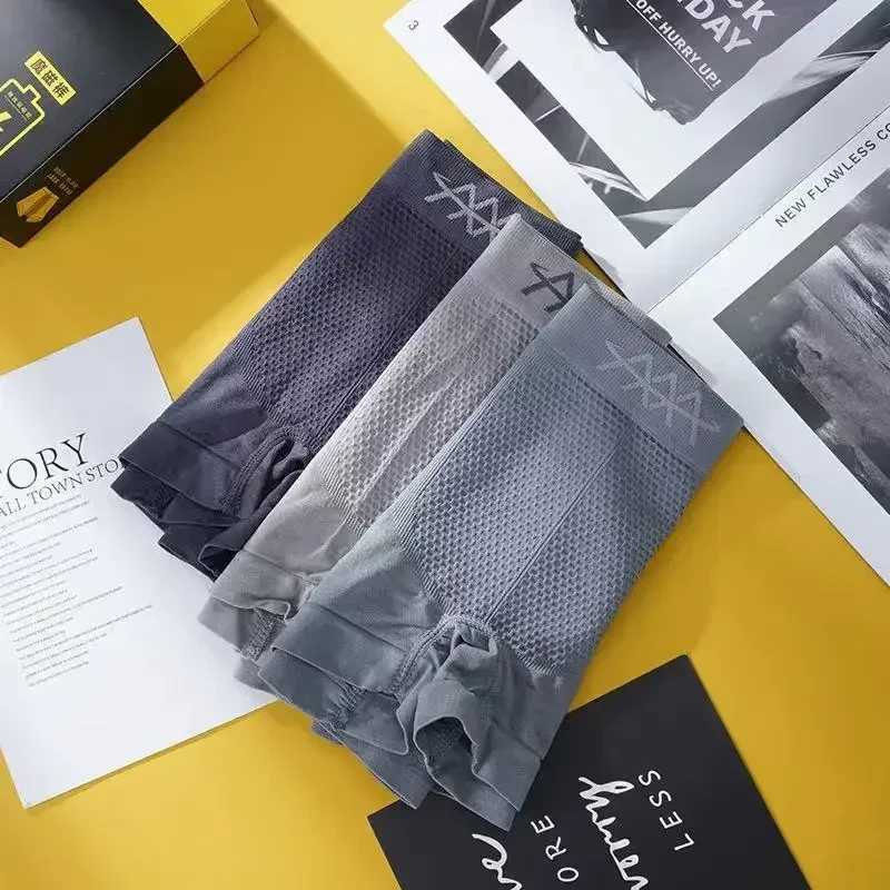 High elasticity mens boxing seamless mens underwear breathable mid waist mens underwear soft moiSturizing pantyhose X241207