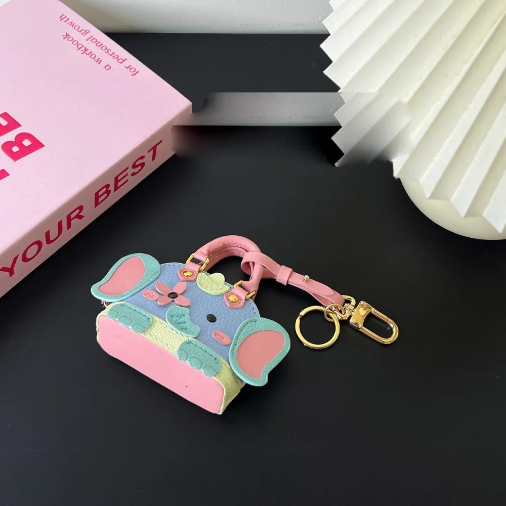 Mini Shell Leather Pendant Keychain Key Mouth Red Envelope Coin Wallet Earphone Bag Car Keychain Charm Bag Pendant 241205
