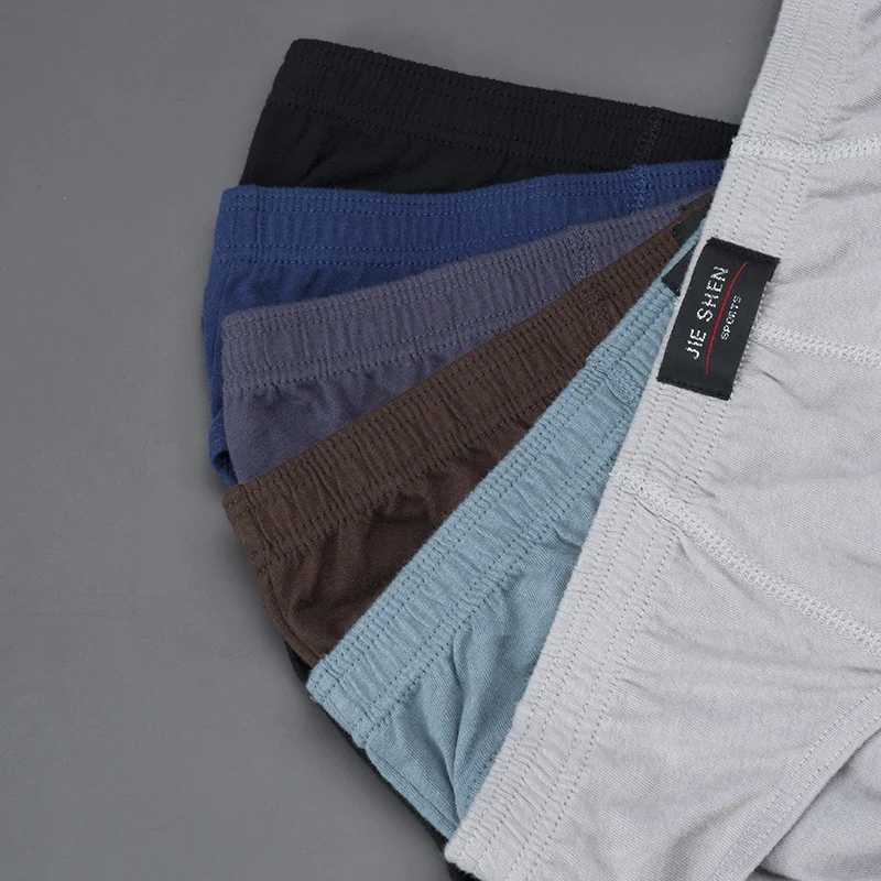 4 pieces/batch of mens 100% cotton breathable underwear comfortable mens underwear size Xl-5xl underwear X241207
