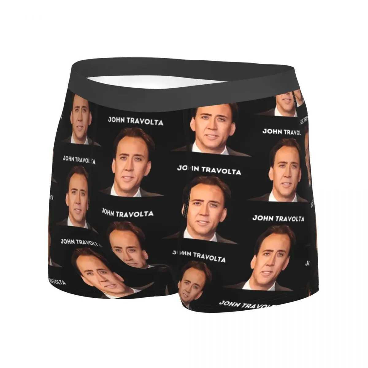 Nicolas Cage Face Underwear John Travolta Mens Underwear Printed Breathable Boxer Shorts High Quality Boxer Briefing Large Size X241207