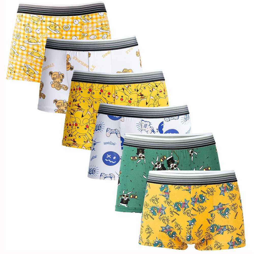 Cartoon Character Young Mens Underwear Fashion Stretch Bag Boxer Underwear Set X241207