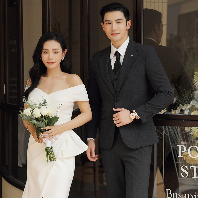 F1127 Autumn new men's groom wedding suit Korean style business casual