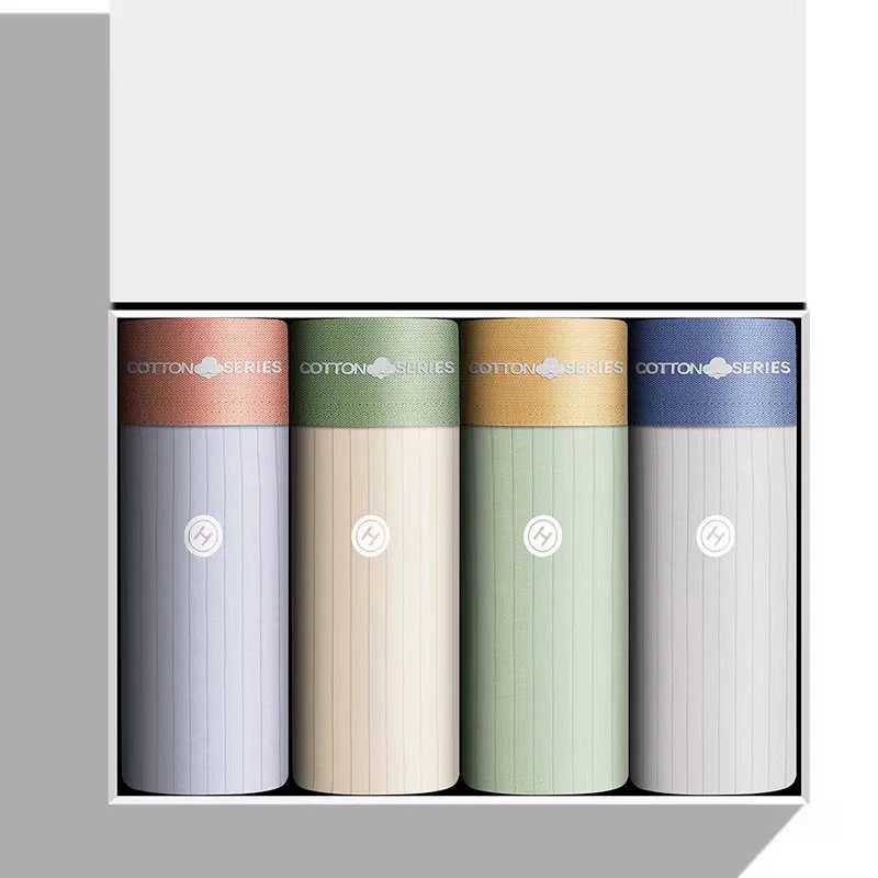 Mens 95% cotton boxing underwear sexy shorts character underwear mens underwear striped fresh fashion Plus size 2XL-5XL underwear X241207