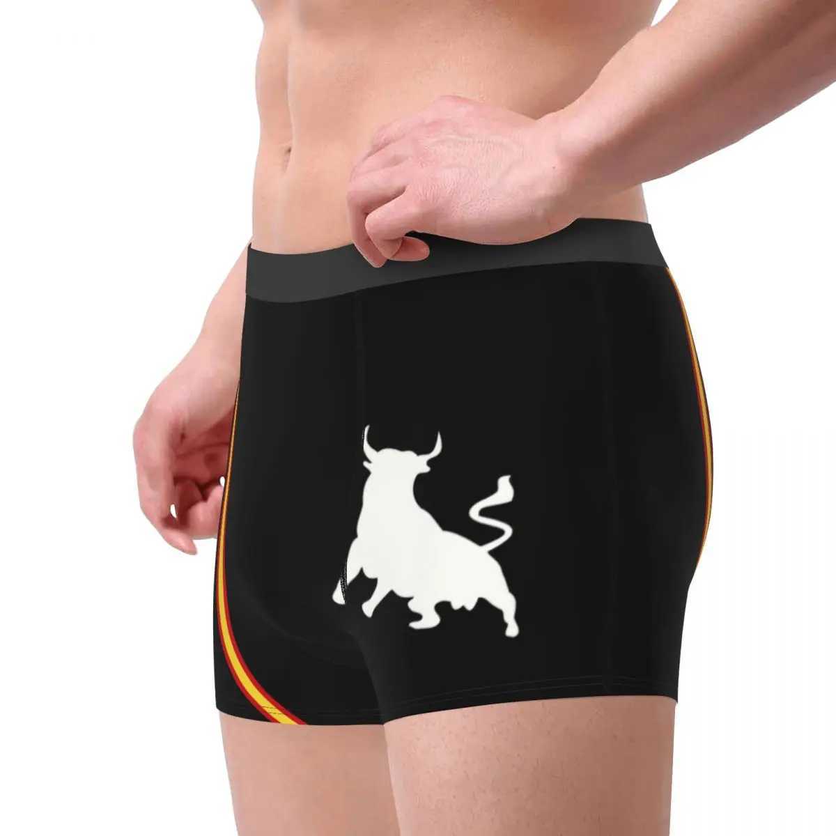 Spanish Bulls Spanish Flag Underwear Mens Sexy Printed Custom Patriotic Boxer Underwear Shorts Soft Underwear X241207