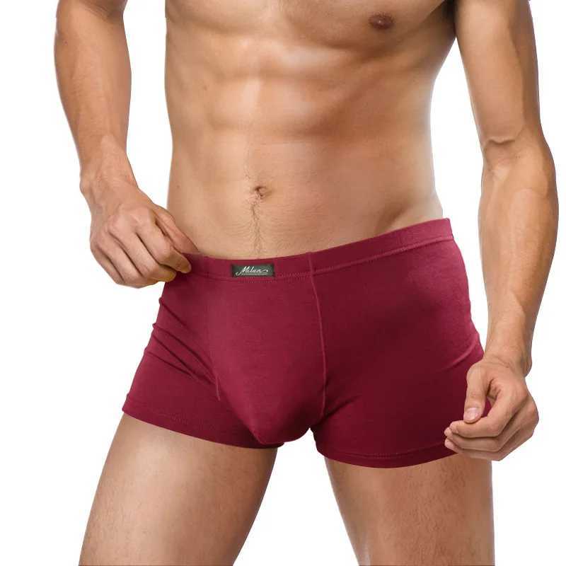 Mens underwear boxing shorts bamboo fiber solid color mens underwear breathable mens underwear Pantalones Para Hombres new X241207