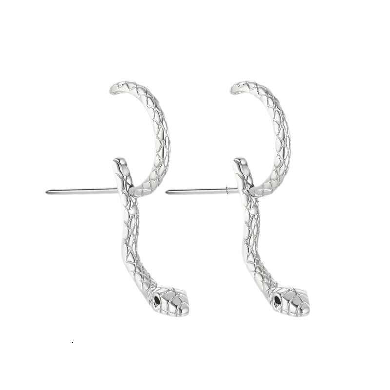 Trendy, exaggerated, simple, fashionable, snake shaped earrings, fun, niche animals, women's exquisite and earrings