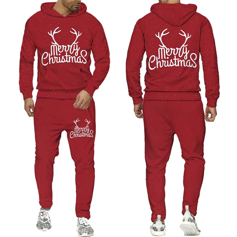 Merry Christmas Christmas Tree Mens Hoodie Fashion Song Set 3D Printed Y2K Party Celebration Sweatshirt Pants Fun Clothes 241205