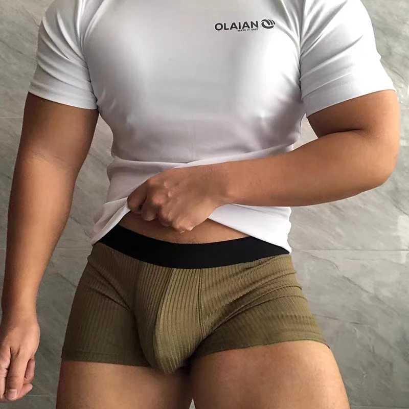 Mens underwear made of cotton boxer fabric breathable sweatshirt absorbent and sexy shorts X241207
