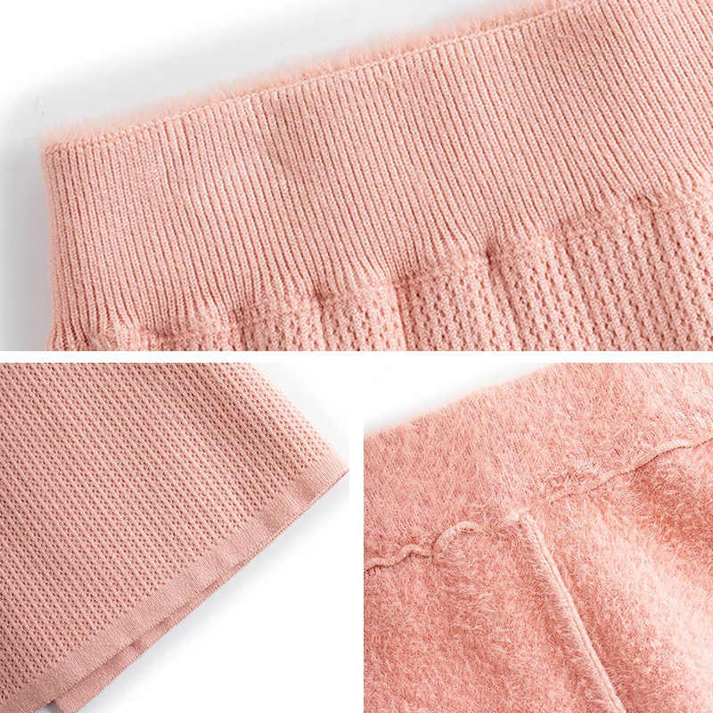 Womens sweater pencil knit skiing high waisted skiing womens winter winter long and warm knit skiing straight split bottom 241205