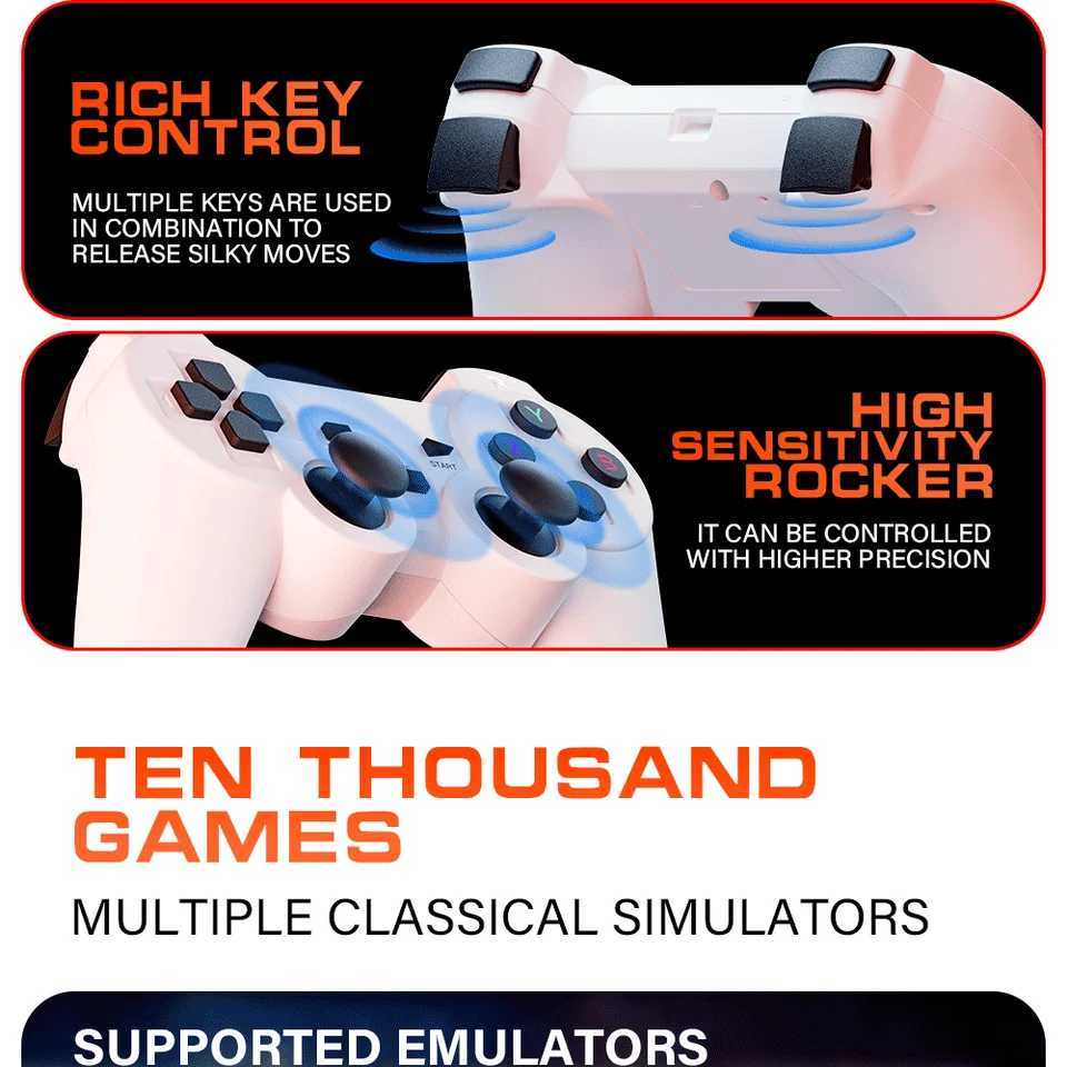 3D Game Projector P30MAX Retro Video Game Console Wireless Controller 4K ULTRA HD plug and play Android11 BT5.0 720P Home Cinema R250520