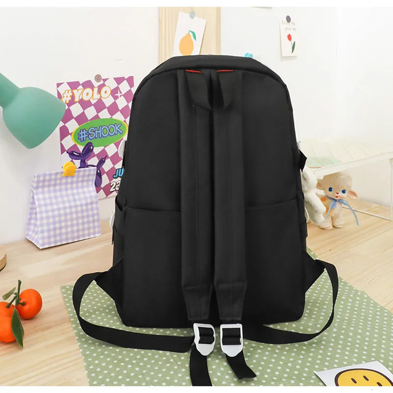 Fengdong 5 pieces/set of teenage school backpacks girls pencil bags handbags backpacks rens cute school backpacks gifts 241206