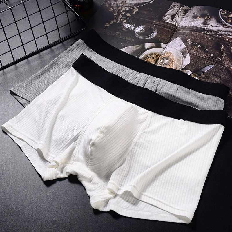 Mens underwear made of cotton boxer fabric breathable sweatshirt absorbent and sexy shorts X241207