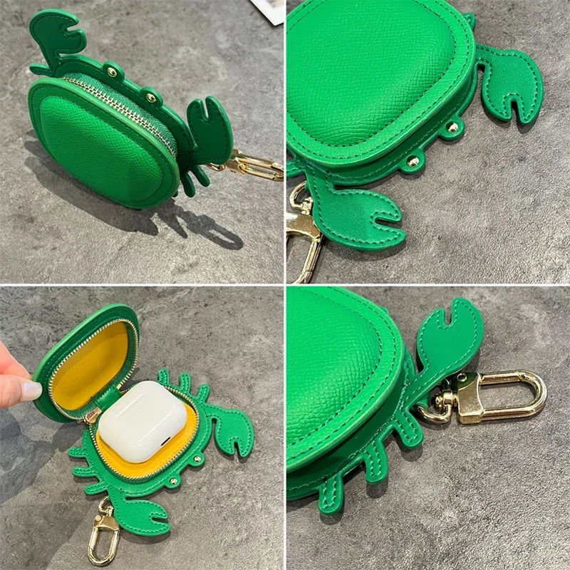 Creative Crab Gift Pendant 2025 Pu Leather Coin Wallet Lipstick Bag Pendant Cute Mini Wallet Keychain Pendant 241205