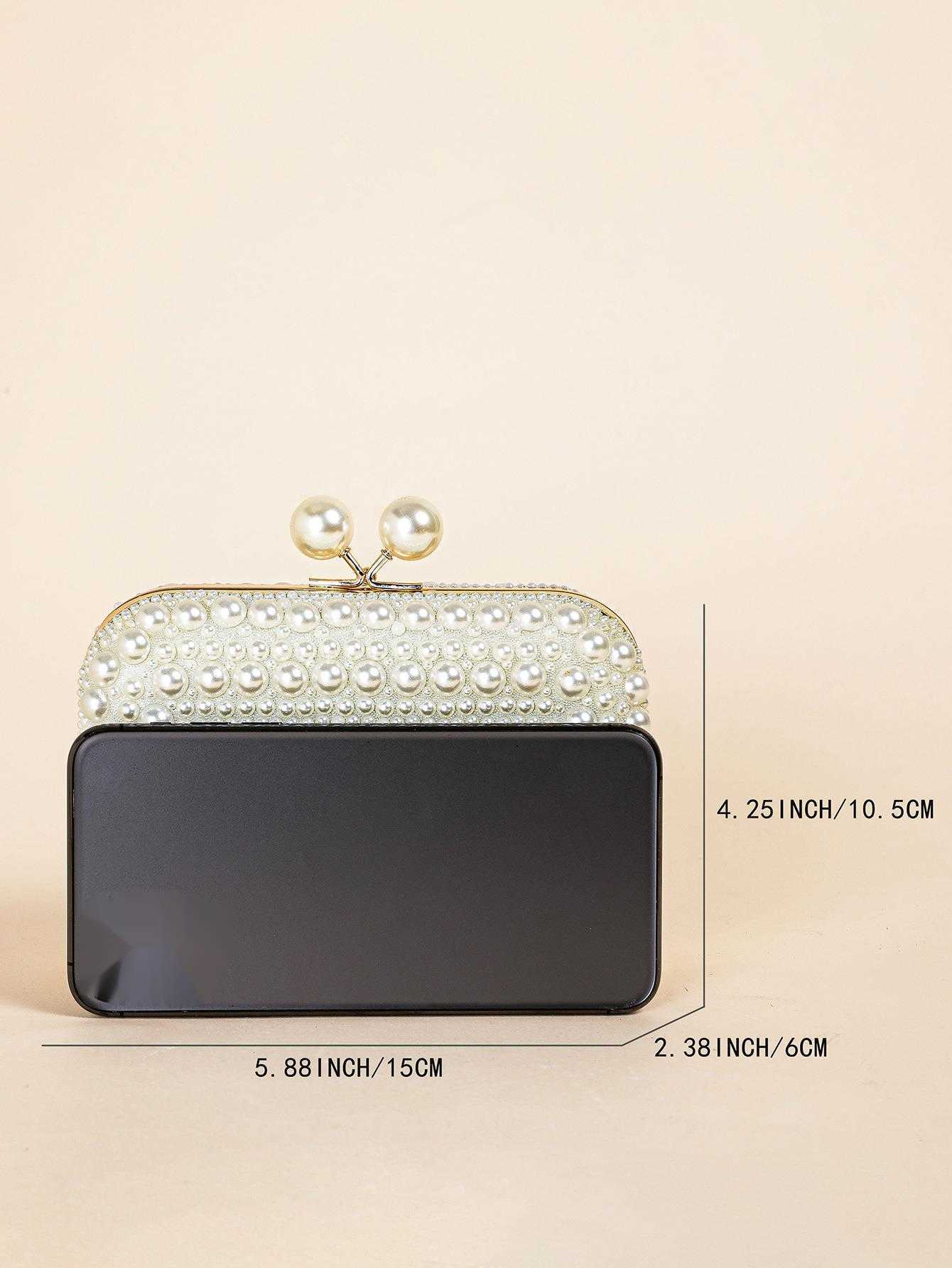 Clutch Bag New Ladies High-end Pearl Handbag Princess Party Dress Dinner Bag Fashionable and Simple Square Handbag 240920