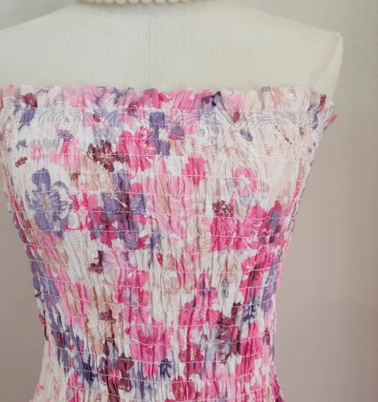 Urban Sexy Women' Dresses Summer Sundress Sexy Embroidery Floral Short Cake Dress Women Beach Halter Backless Stretch Flower Ruffles Layer Party 