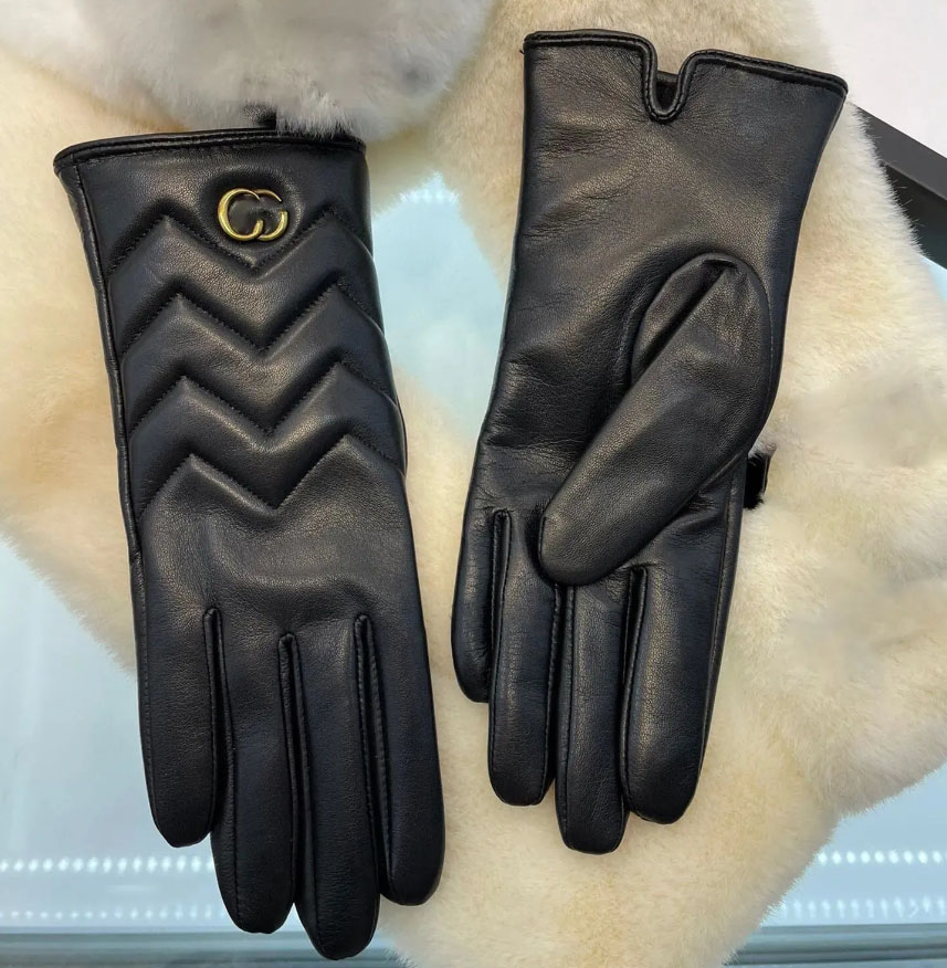 Five Fingers Gloves Fashion Designers Five Fingers Gloves Mitten Sheepskin gloves for Women Winter Luxury Mittens Genuine leather Gloves Warm Cashmere Inside Touc