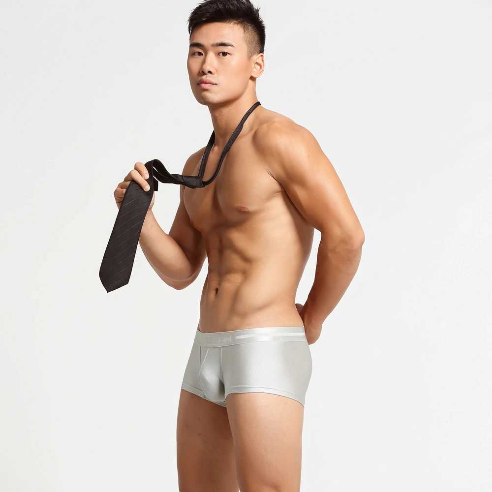 New SEOBEAN Mens Low Rise Nylon Sexy Boxing Luggage Underwear X241207