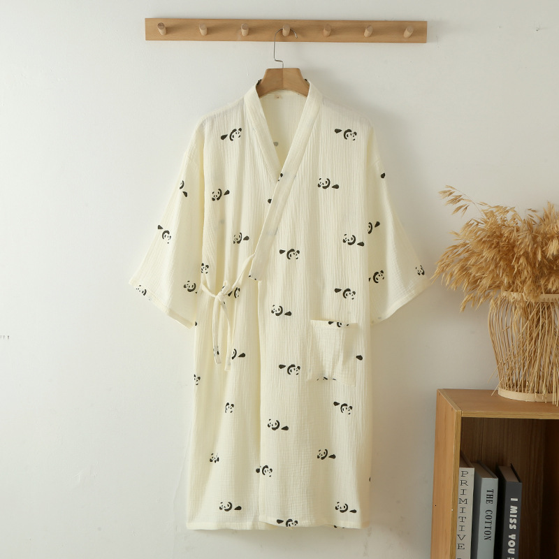 2025 Designer s new crepe women s sportswear kimono robe bathrobe printed pajamas trend loose plus size