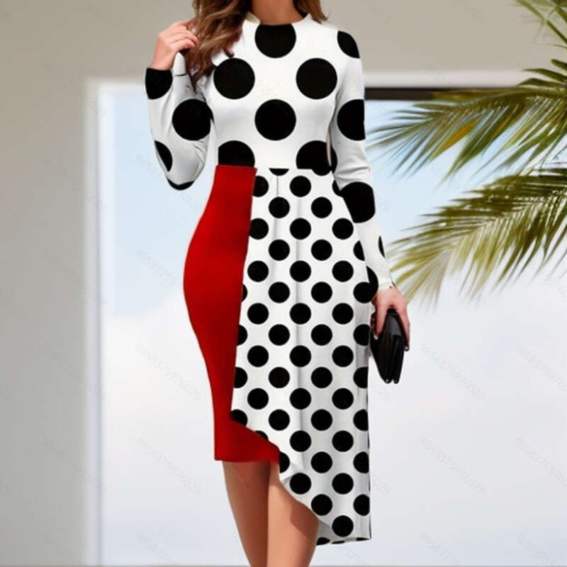 European American Spring and Autumn women's elegant layered hip hing mid length skirt with irregular splicing dress, 2024 temperament versatile n