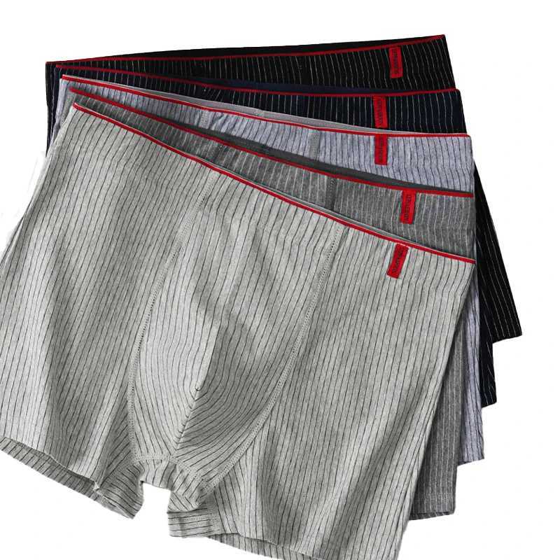 3 pieces/batch of fashionable and sexy striped mens underwear knitted mens underwear shorts X241207