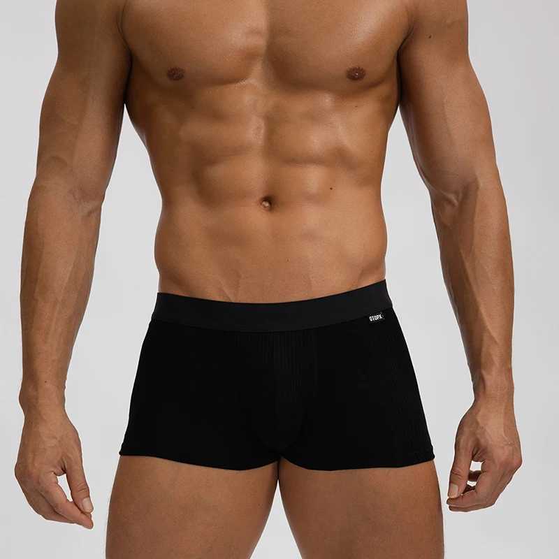 High quality sexy mens underwear boxing shorts breathable soft underwear U-shaped raised pocket boxing shorts Cueca Calzoncillos underwear X241207