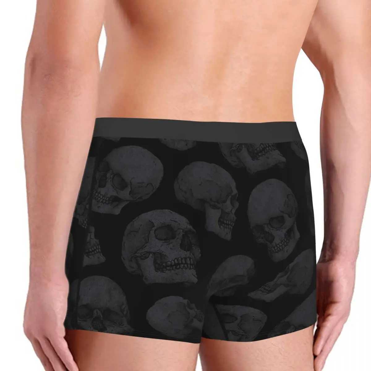 Mens underwear skeleton 1 mens boxing underwear cotton mens bone plus size soft X241207