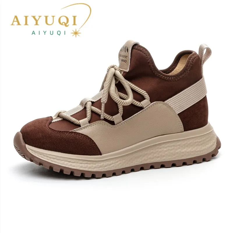 AIYUQI Women's Sneakers Retro Genuine Leather Forrest Gump Shoes Women's Platform German Training Shoes Women