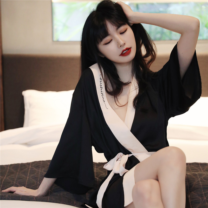 B491-Modal nightdress women's summer loose large size thin home clothes leisure medium and long sleeveless dress can be worn outside