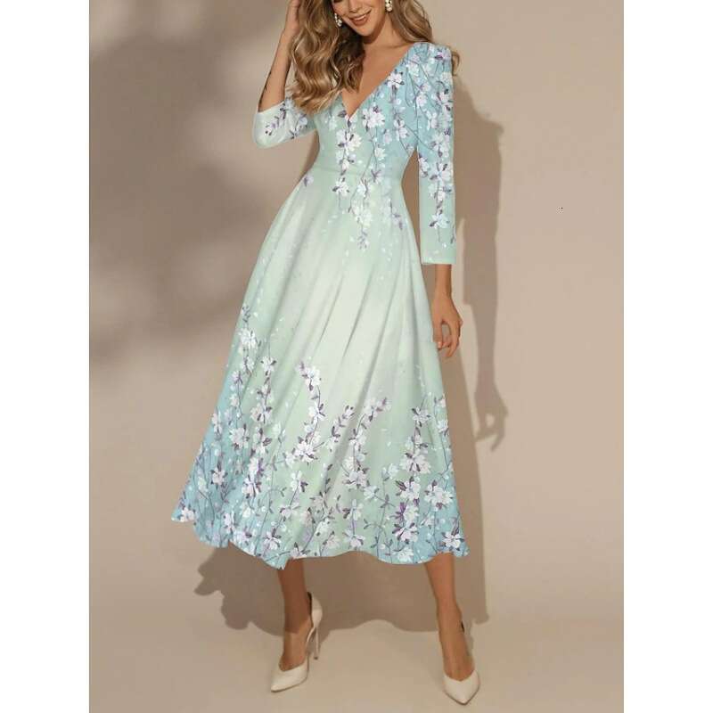 Spring/Summer Autumn Sweet Countryside Style Deep V Princess Skirt 2024 New Casual Fashion Trendy Clothing